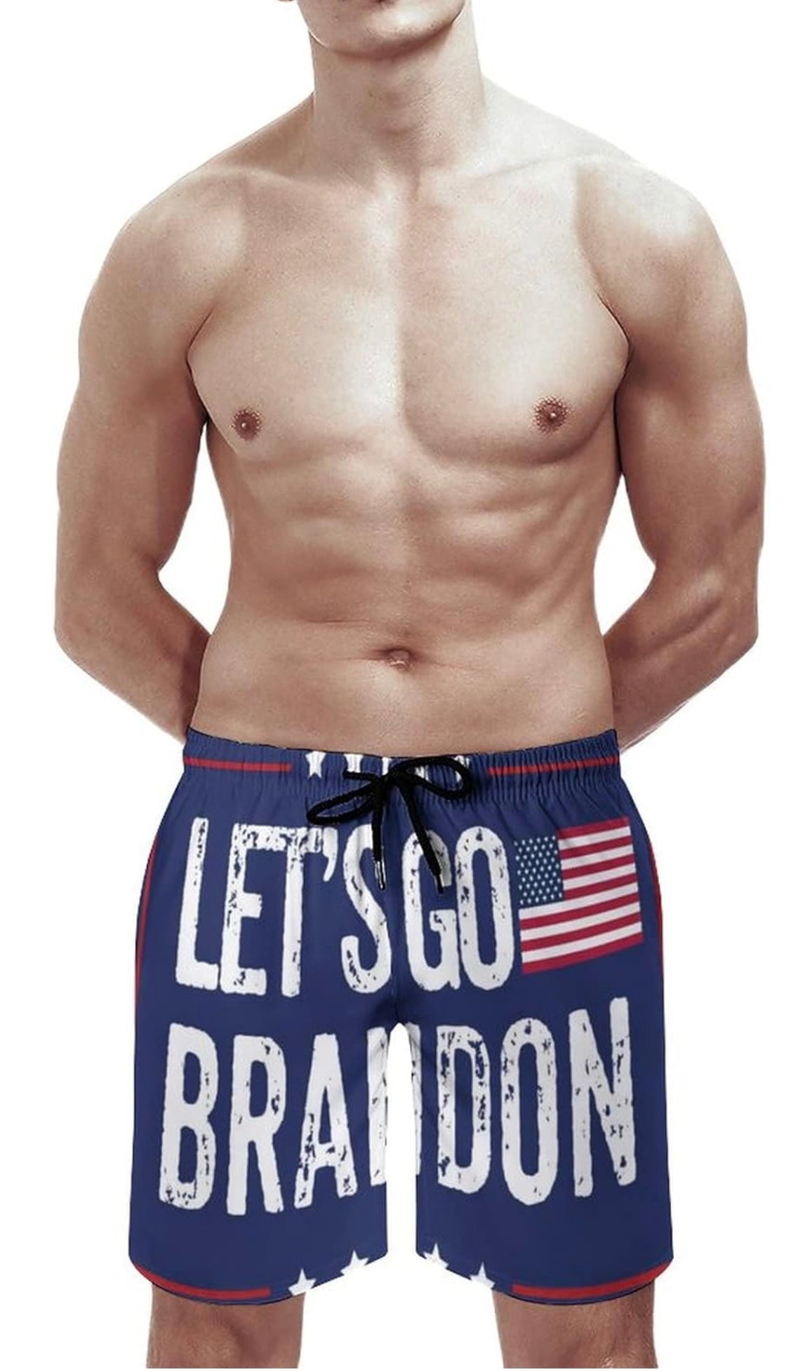 Let’s go Brandon swim trunks